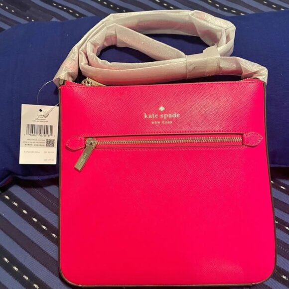 KATE SPADE Saffiano Leather Sadie North South Crossbody Bikini Pink NWT - Picture 8 of 9